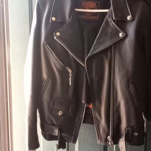 Leather rider jacket